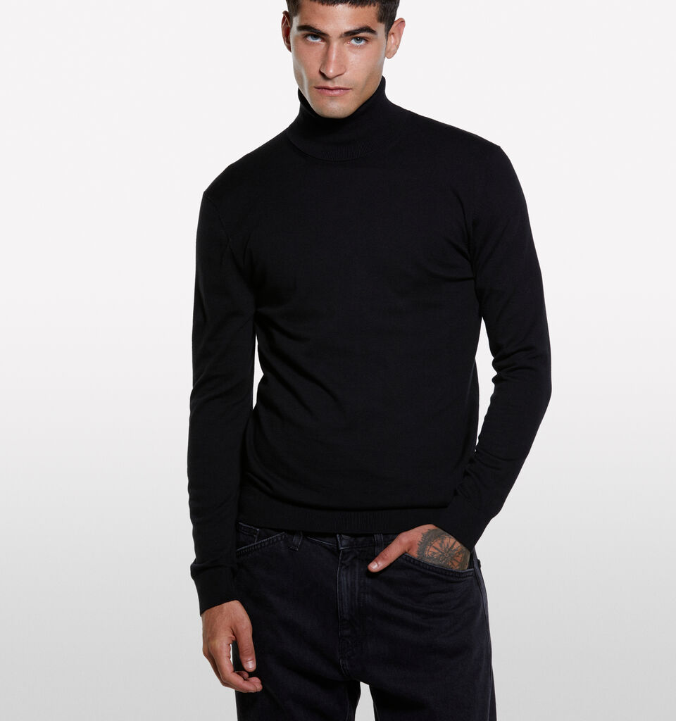 Schwarzer Pullover mit hohem Kragen - pullover hoher kragen für herren - Schwarz | Sisley image number 3
